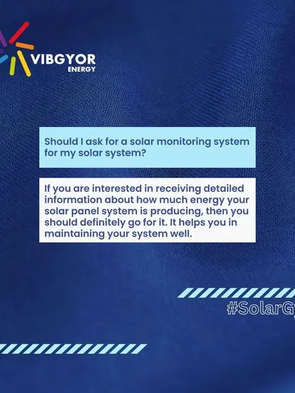 A solar monitoring system provides detailed information about how much energy your solar panels are producing. We highly recommend it as it is a crucial tool for maintaining your system's health and performance over the long term.