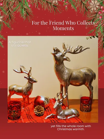 For the friend who collects moments, a figurine that sits quietly yet fills the whole room with Christmas warmth. My reindeer sculptures are perfect for this.