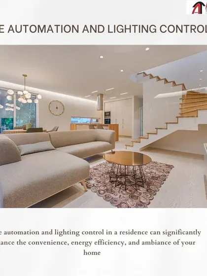 Home automation and lighting control can significantly enhance the convenience, energy efficiency, and ambiance of your home. This modern living space is a perfect example of clean design paired with smart technology.