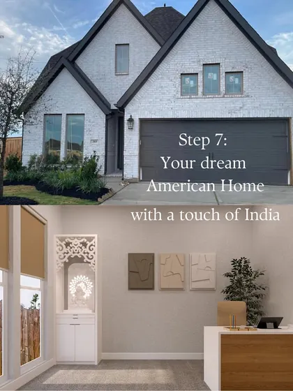 Another image from the virtual design project in Houston, showing the final result of an American home with a touch of handcrafted Indian decor.