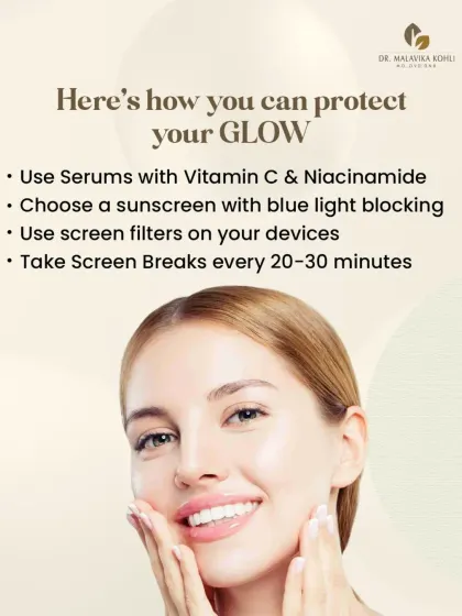 Did you know the blue light from your screens can contribute to premature ageing and pigmentation? This post offers tips to protect your glow, such as using antioxidant serums and taking regular screen breaks.