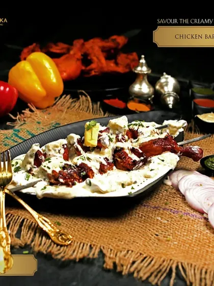 Savor the creamy richness of my Chicken Barra Cream. Tender tandoori chicken pieces are bathed in a luxurious, velvety white sauce, creating a dish that is pure comfort. It’s a perfect example of how I blend smoky tandoori flavours with Mughlai opulence.