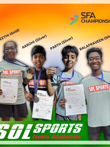 Our players shine bright at the SFA Tennis Championships, bringing home one gold and three silver medals. Their hard work and passion for the game continue to inspire us all.