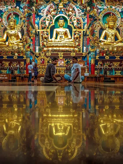 Reflecting on a visit to the Golden Monastery in 2015. My path has been deeply influenced by both my Ashtanga practice with Sharath Jois in Mysore and my studies in Buddhism, which infuse my teaching with compassion and peace.