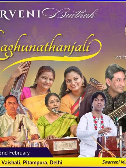 The complete artist poster for 'Raghunathanjali', a confluence of many great musicians on a single stage.