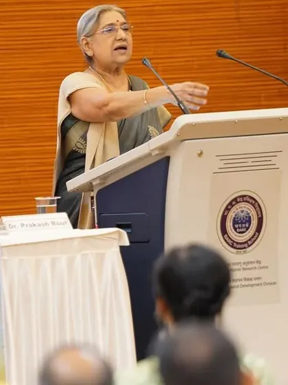 Delivering the keynote address on "The Fundamental Essence of Yoga" at the National Yoga Conference, emphasizing yoga's role in a disease-free lifestyle.
