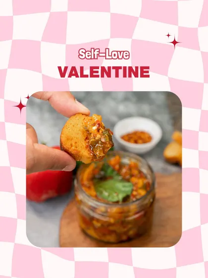Treat yourself! A self-love Valentine's celebration calls for delicious food. This Aglio Olio dip is the perfect indulgence for one.