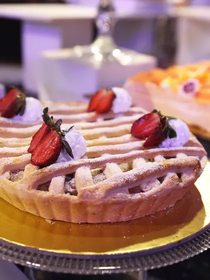 A classic strawberry pie with a beautiful lattice crust. We believe in perfecting the classics, using the freshest ingredients to create desserts that are timeless and delicious.