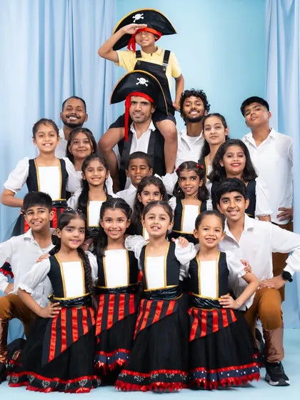 The happy faces of our pirate crew after a studio shoot for our annual recital. We believe dance is for everyone, and we love building a community of performers of all ages, from young children to adults.