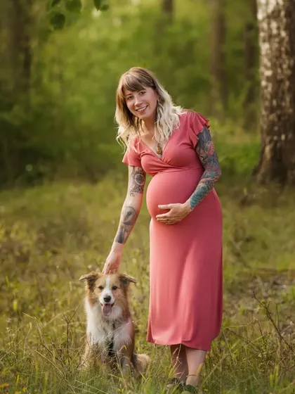 A quiet moment between a mother-to-be and her loyal dog. I love capturing these simple, heartfelt connections that show the deep bond you share.