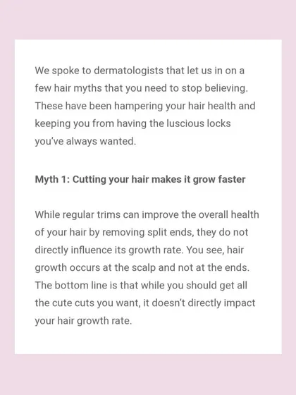 In my Brides Today feature, I clarified that cutting your hair does not make it grow faster. While trims are great for removing split ends and improving hair health, growth occurs at the scalp.
