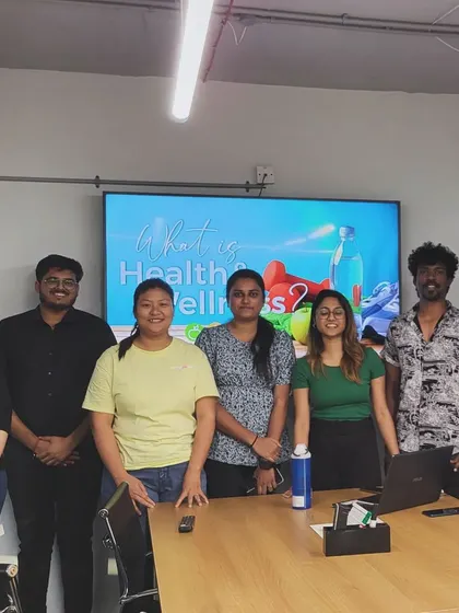 A group photo with the team after an insightful and interactive session on health and wellness.