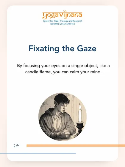 A key principle of Trataka is fixating the gaze. By focusing your eyes on a single object, you can calm the mind, reduce scattered thoughts, and slow your breathing, leading to a state of deep relaxation.