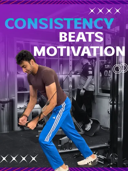 Consistency beats motivation. This shot captures the focus required for effective strength training on the cable crossover machine.