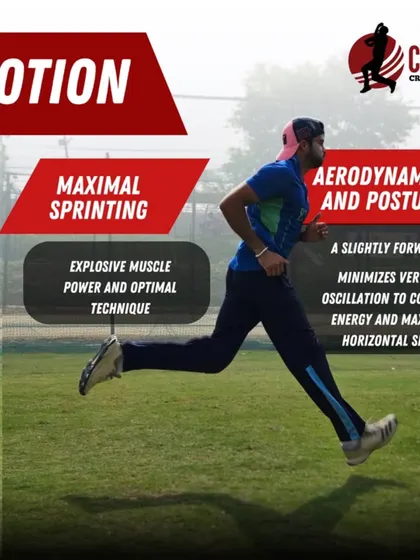 For maximal sprinting, explosive muscle power and optimal technique are essential. We also work on aerodynamics and posture, teaching players to maintain a slight forward lean to conserve energy and maximize horizontal speed.