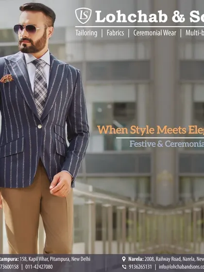 Style meets elegance in our festive and ceremonial wear collection. This bold pinstripe blazer can be dressed up for a wedding event or a stylish party, offering a versatile yet formal option.