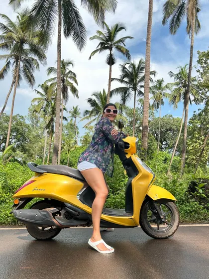 Living a dream I've had for years: riding a yellow scooter through the beautiful roads of Goa. It's a surreal feeling when your vision becomes reality.