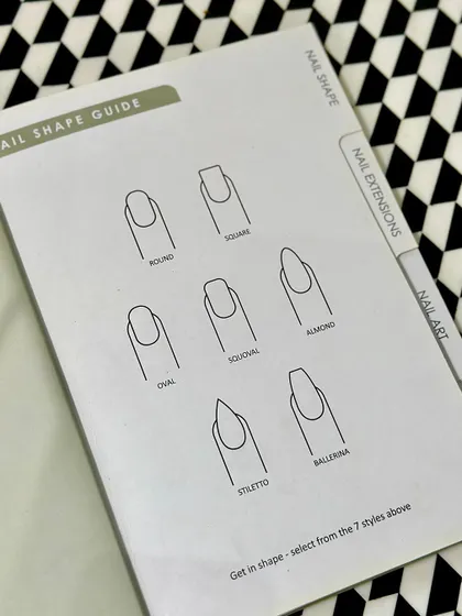 What's your favorite nail shape? This guide shows the seven classic shapes I offer, from round and square to stiletto and ballerina, to help you choose your perfect style.