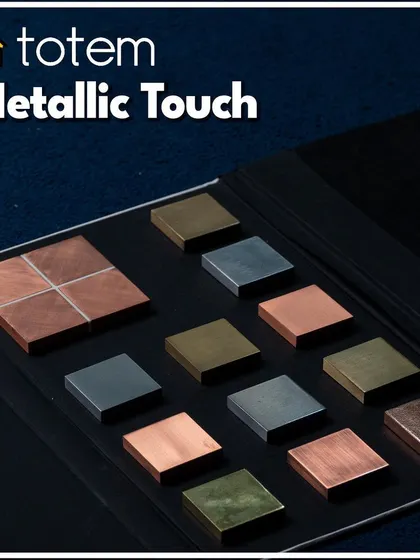 For a sophisticated and modern look, we offer metallic touch panels. This collection showcases various metal finishes that add a touch of luxury and elegance to your walls.