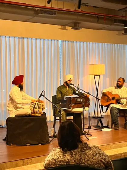 A view from the audience during our concert. The setting was perfect for an evening of soulful music.