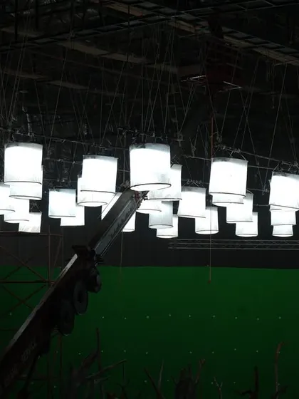 A close-up of the Prolight ECL panel lanterns used on the Coca-Cola set, demonstrating their clean, modern look.