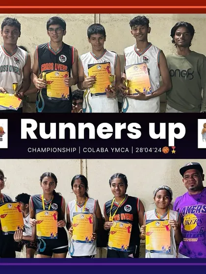 Another shot of our runners-up teams from the Colaba YMCA championship, posing with their coaches and certificates. The journey is just as important as the destination.