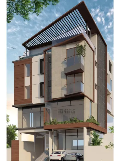 A duplicate image of the perspective view of the mixed-use project.