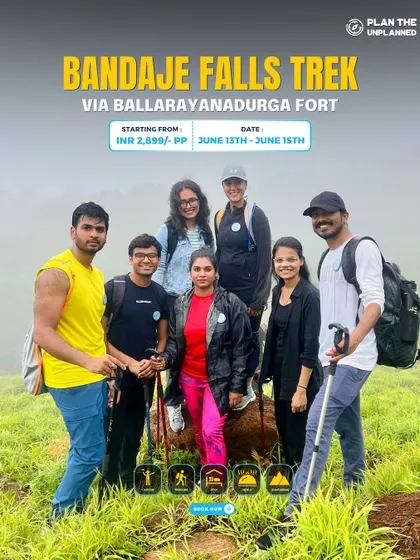 A happy group poses on the misty trails of the Bandaje Falls trek. The camaraderie is as beautiful as the scenery.