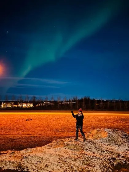 My own moment of manifesting. This is me in Iceland, experiencing the Northern Lights I had been painting and dreaming about with all of you.