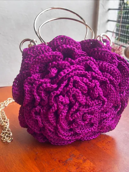 The rich texture of this purple Rose Bag is just so satisfying to create and to hold.