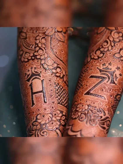 A close up of the initials 'H' and 'Z' on my arms.