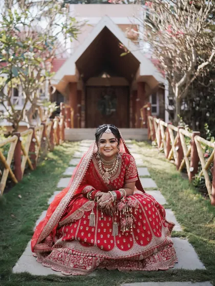 Some of my favorite shots of my bride Chetna. She was so full of life, and it was a joy to get her ready. Her classic red lehenga was paired with a soft glam look that was perfect for her vibrant personality.