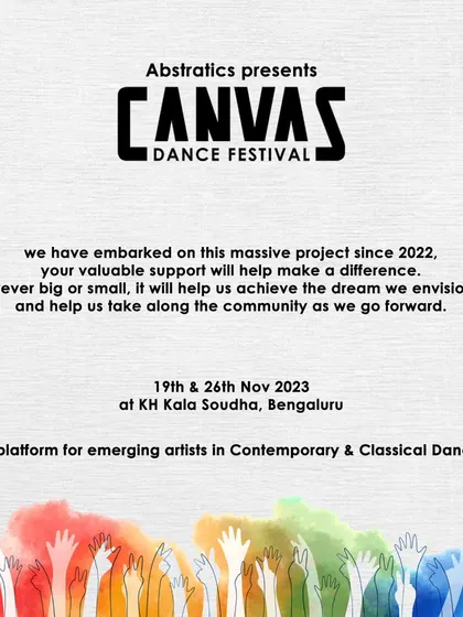 A fundraiser announcement for the Canvas Dance Festival 2023. As a community-driven project, we rely on support to help us achieve our dream of promoting emerging artists.