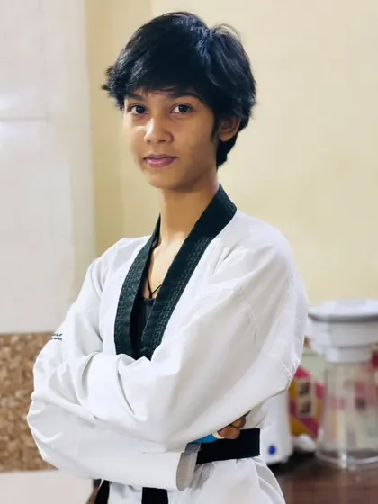 The determined look of a fighter. This is the mindset we cultivate at the academy every single day.