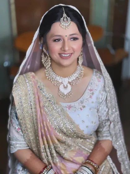 A happy, candid moment. The makeup is designed to look just as good in person as it does in professional photos.