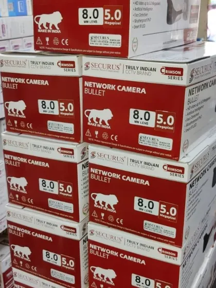 A stock of Securus 8MP and 5MP network bullet cameras.