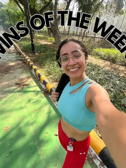 This is what it's all about. A selfie from a client on her run, feeling happy and proud of her progress. These are the wins of the week that matter most.