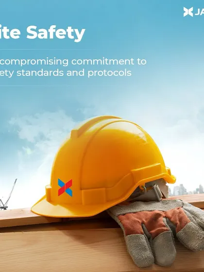 Site safety is a non-negotiable part of our work culture. A hard hat and gloves resting on-site symbolize our uncompromising commitment to upholding the highest safety standards and protocols to protect our workforce and ensure project integrity.