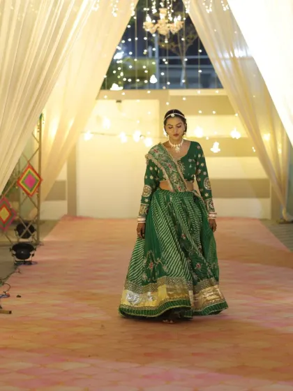 A grand entrance. This client looks like a queen walking down the runway.