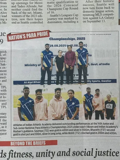 Our success story featured in the news. This article highlights the multiple gold and silver medals won by our para-athletes at the national level.