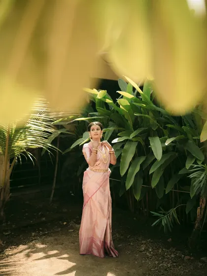 Another dreamy portrait, with the bride perfectly framed by out-of-focus leaves.