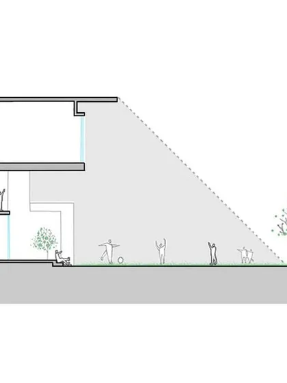 A duplicate of the sectional diagram showing the indoor-outdoor connection at DRL.