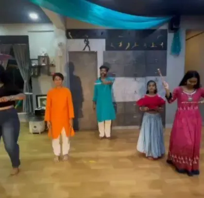Our Dandiya workshop in full swing. Students of all ages came together to learn the traditional steps and celebrate the spirit of Navratri.