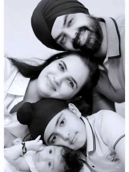A beautiful black and white family portrait capturing three generations of love. I work with families of all sizes, including extended family, to create a complete family picture.
