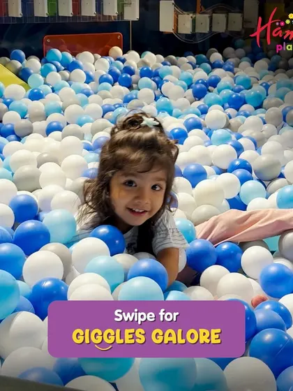 Swipe for giggles galore! The ball pit is a guaranteed source of laughter and a fantastic sensory experience for toddlers and young children.