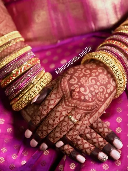 Look at that gorgeous, deep henna stain. This is the result of using high-quality natural henna and proper aftercare. I always guide my clients on how to get the richest, darkest color possible.