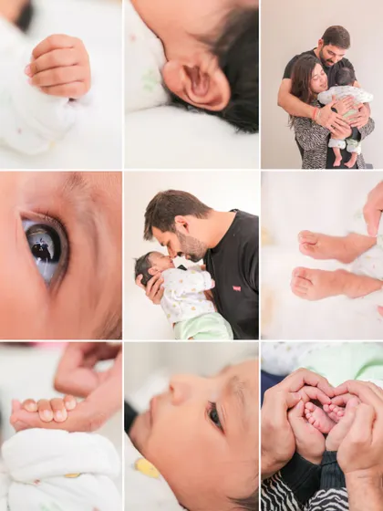 Newborn sessions are all about the tiny details you never want to forget. I focus on capturing close-ups of little hands and feet, along with the tender moments of parents holding their new baby.
