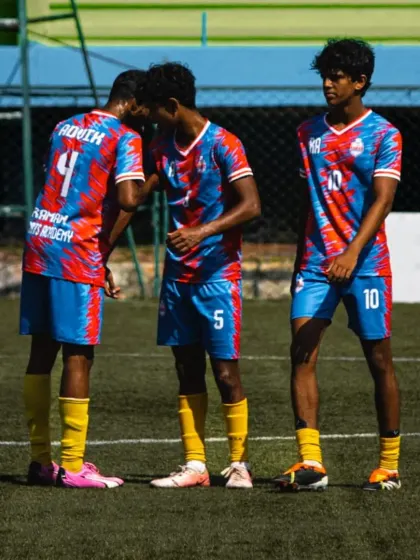 Our U17 boys celebrating a massive 9-0 victory against BIFA in the KSFA YPL, with hat-tricks from two of our players.