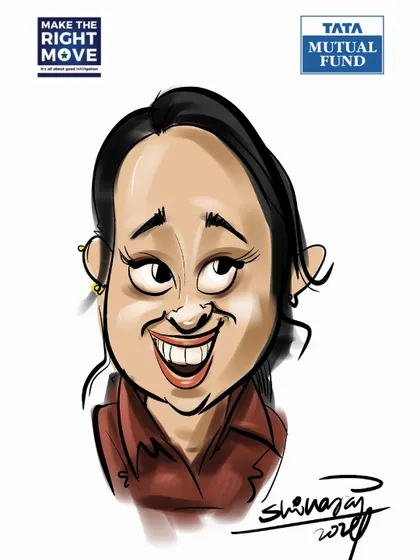 Another colorful digital portrait from the Tata Mutual Fund event. Each one is drawn live, capturing the unique smile of the individual.