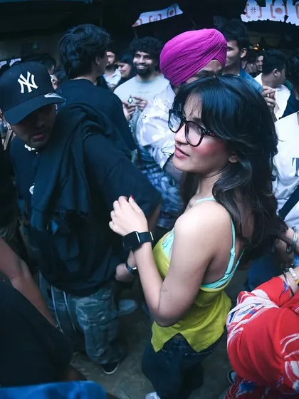 The crowd is a stylish mix of people, all here for the love of hip-hop.